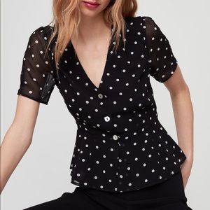 Aritzia Polka Dot Blouse